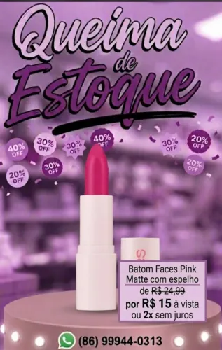 Batom Faces Natura Pink Perfeito