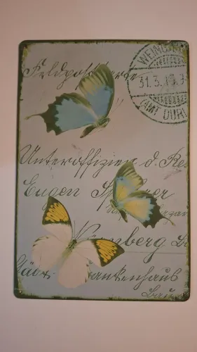 Placa de decoração com borboletas