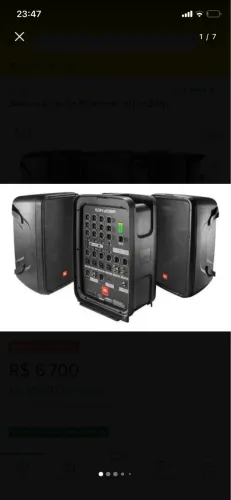 Conjunto de som JBL Portátil 300W RMS