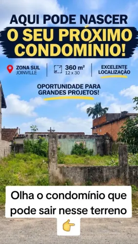 TERRENO 12x30 | 360m² | ATERRADO E ESCRITURADO | ZONA SUL JOINVILLE | R$ 280 MIL