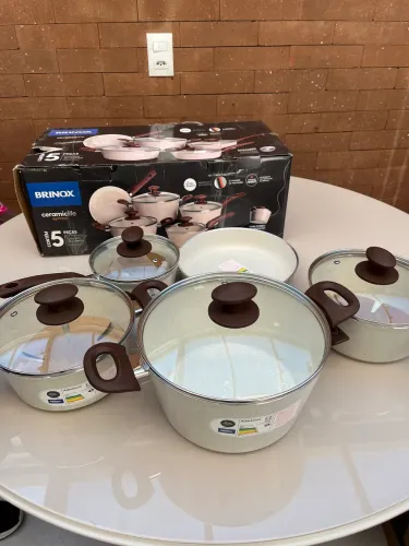 Jogo de Panelas Brinox Ceramic Life 5 Peças - Cerâmica - Indução - Novo