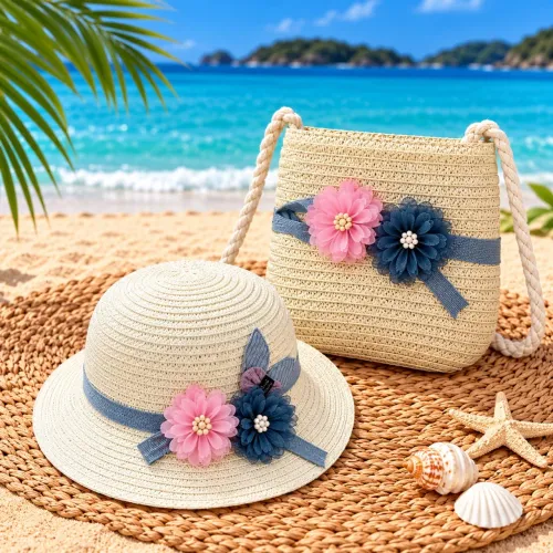 Kit Feminino Praia Chapéu + Bolsinha Transversal