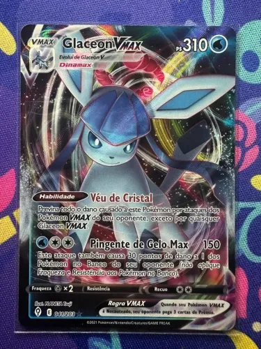Carta Glaceon Vmax NM Ceus em Evolução Pokemon TCG