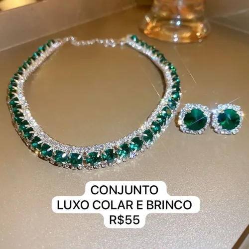 CONJUNTO LUXO COLAR E BRINCO