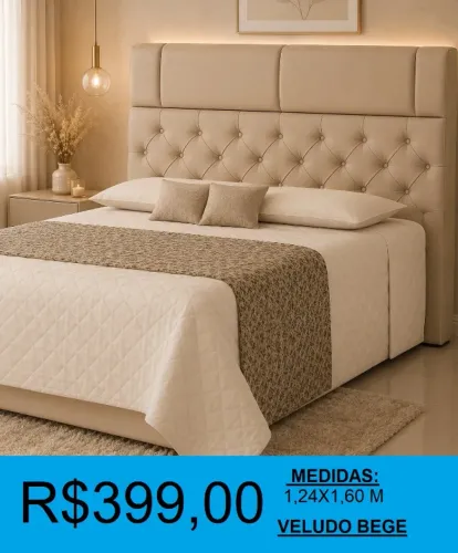 Cabeceira queen estofada estilo capitone - entrega gratis