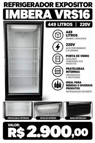Refrigerador expositor Imbera VRS16 449L 220V