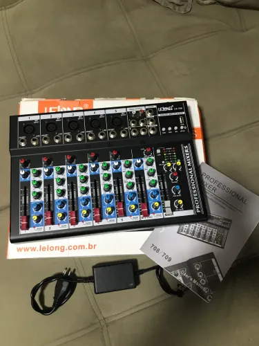 Mesa de som lelong LE-709 com placa de áudio