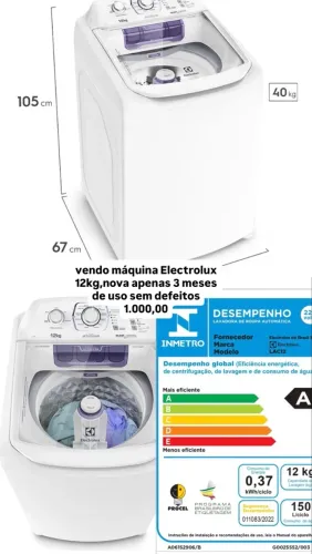 máquina de lavar Electrolux nova