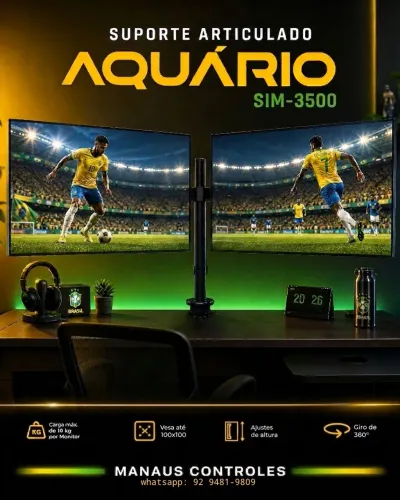 Suporte para 2 monitores articulado até 32 polegadas 
