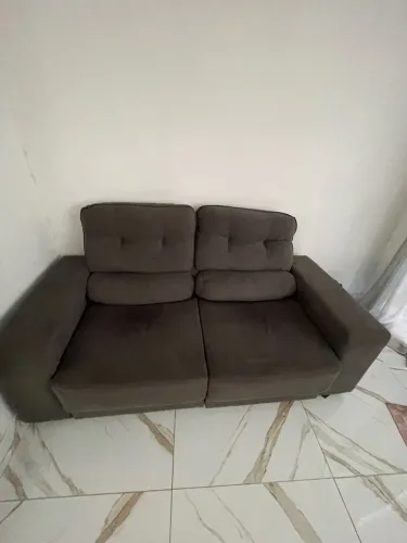 Sofá cama 2 lugares cinza , usado 