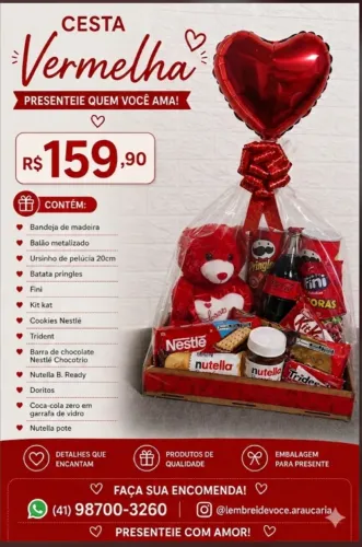 Cesta Presente dia dos namorados