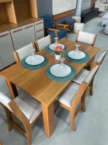 Mesa de Jantar com 6 cadeiras (MOSTRUÁRIO) sem as decorações
