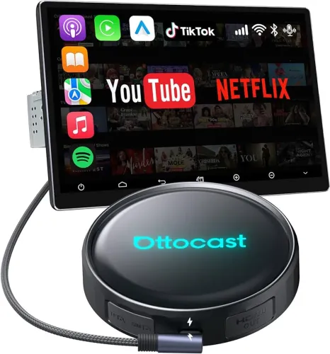 TV Box Para Carro - Ottocast P3 Pro Air Box Carplay - 128GB/8GB - HDMI - Novo