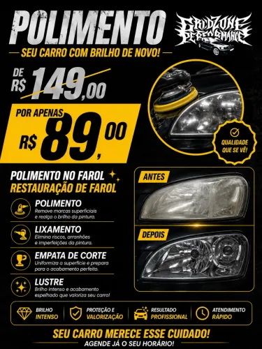 PROMOÇÃO POLIMENTO DE FAROL RESTAURAÇÃO DE FAROL