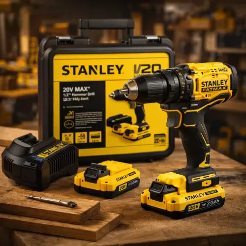 Furadeira Parafusadeira 1/2" bateria 20V 2Ah com 2 baterias Stanley