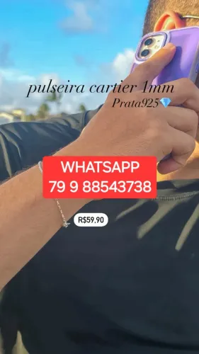 PULSEIRA CARTIER PRATA 925 MASCULINA - ORIGINAL BRINCO CHOKER BRACELETE NAMORADOS