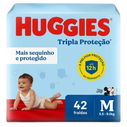 Fralda Huggies Tripla Proteção M 42 unidades.