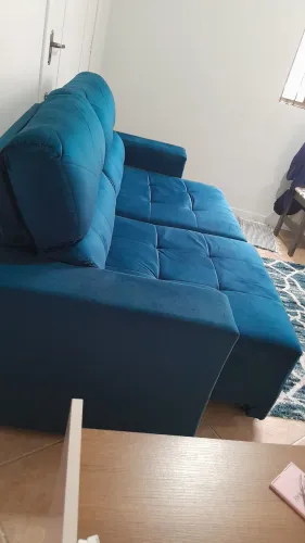 Vendo sofá Azul de 3 lugares 