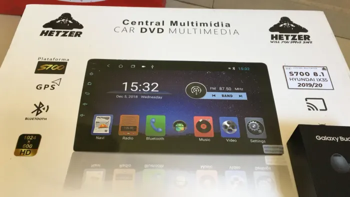 CENTRAL MULTIMÍDIA C/ MOLDURA HYUNDAI IX35 S700 TELA 10 POL GPS / Nova na caixa