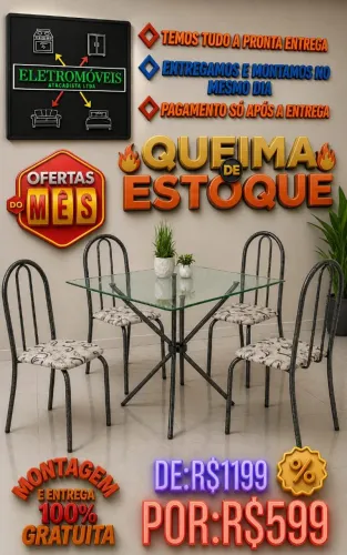 Conjunto de Mesa Com Cadeiras