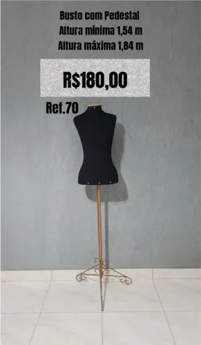 Manequim busto de tecido com pedestal Rose Gold