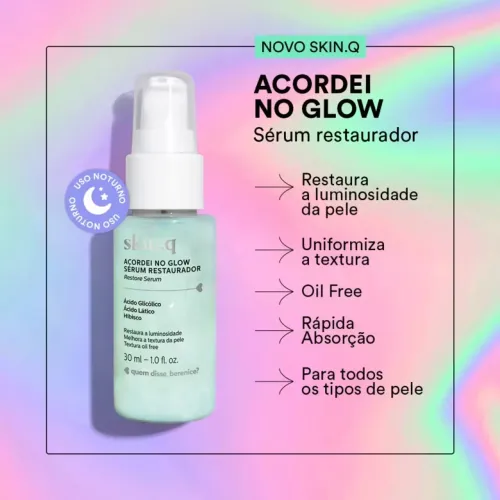 Sérum Facial Restaurador Acordei no Glow Skin.q 30ml