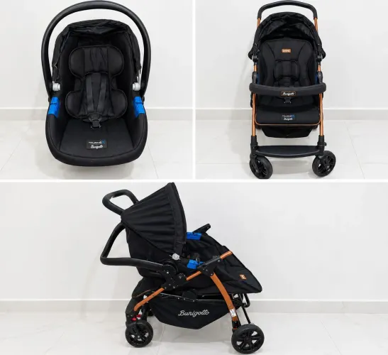 Carrinho de bebê + bebê conforto burigotto