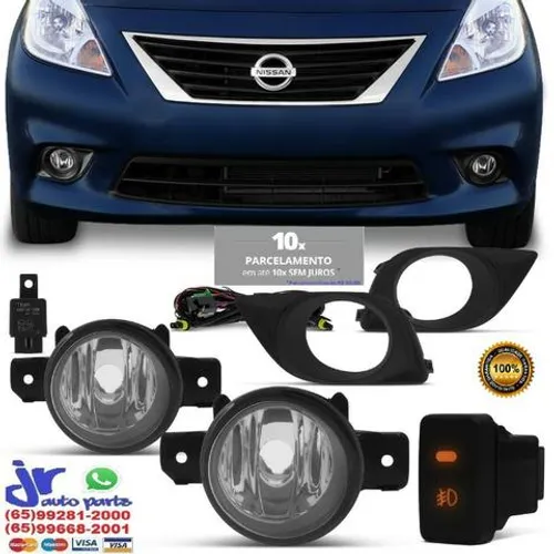 Kit Farol De Milha Neblina Nissan Versa 11 12 13 14