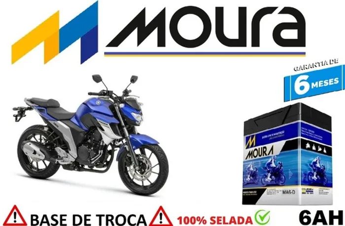 Bateria Moura 6Ah Yamaha Fazer 250cc Automotiva