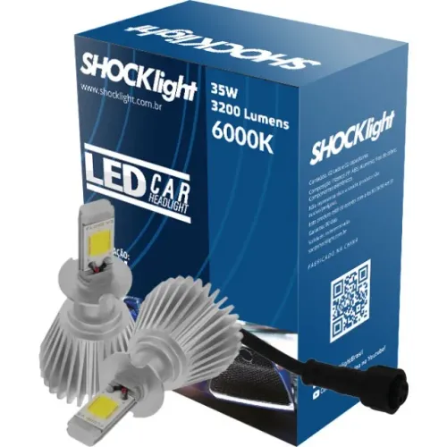 Lâmpada Led Headlight H3 - 6000K 12V 35W - SLL-10003 - ShockLight