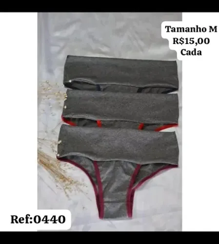 Calcinha cinta pala dupla microfibra poliéster tamanhos M e G 