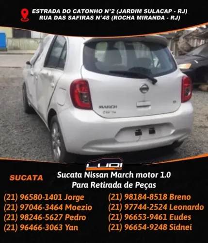 Sucata Nissan March motor 1.0 Para Retirada de Peças