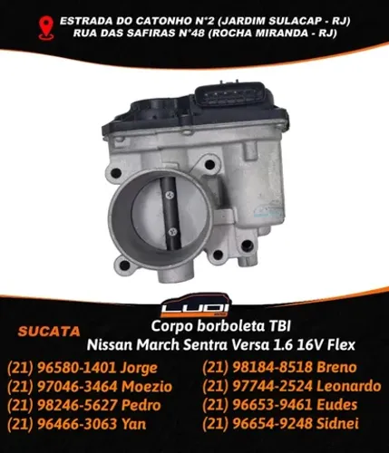 Corpo borboleta TBI Nissan March Sentra Versa 1.6 16V Flex