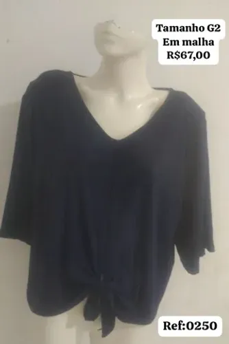 Blusa feminina em malha linda, maravilhosa e confortável tamanho G2 manga sino  