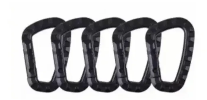 5 mosquetões plásticos multiuso 