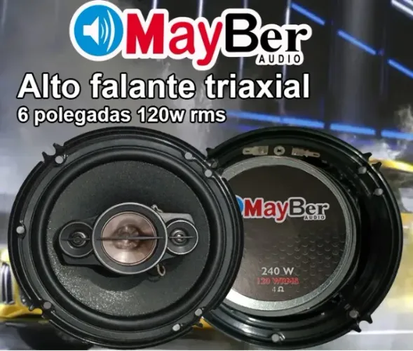 Par alto falante 6 polegadas 120rms 240W máximo mayber áudio