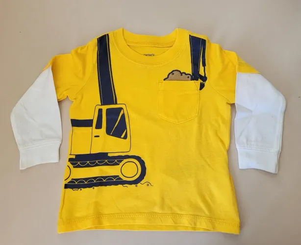 Blusa Infantil manga comprida Carter's - Tamanho 12 meses- Amarela - Usada