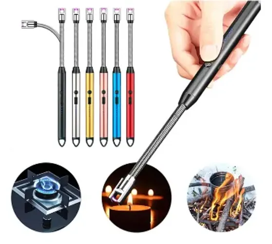 Acendedor de Fogão Plasma Eletrônico Flexível com USB Recarregável Aço Inox z664