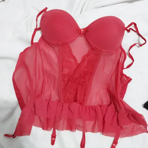 Corset de renda vermelho - Novo