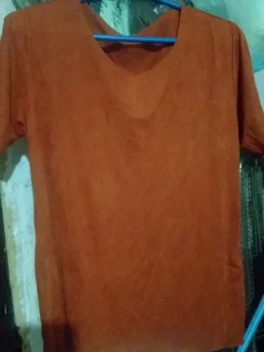 Blusinha de suede  feminina ( cor terracota)