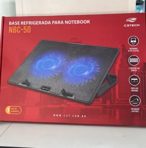 Base Cooler Suporte Para Notebook 15,6 Pol 2 Portas Usb 2 Coolers C3Tech - Loja Coimbra 