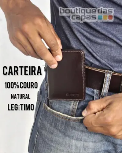 Carteira Porta cartão de couro 100% natural couro legítimo