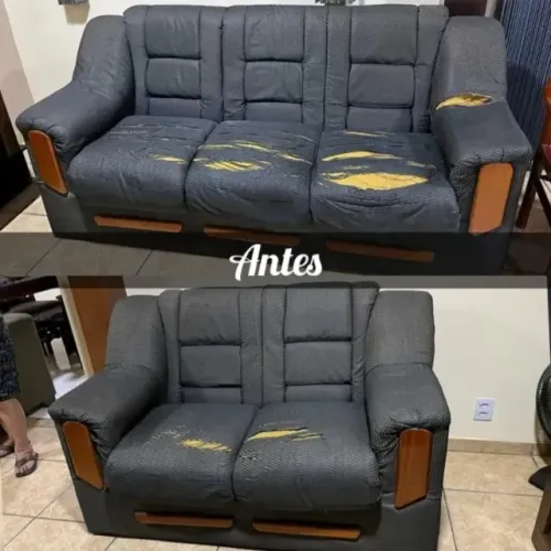 Reforma de sofá no tecido courissimo 
