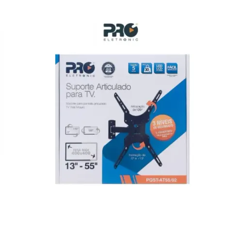 SUPORTE TV ARTICULADO PRO ELETRONIC 13? A 55? PQST-AT55/02