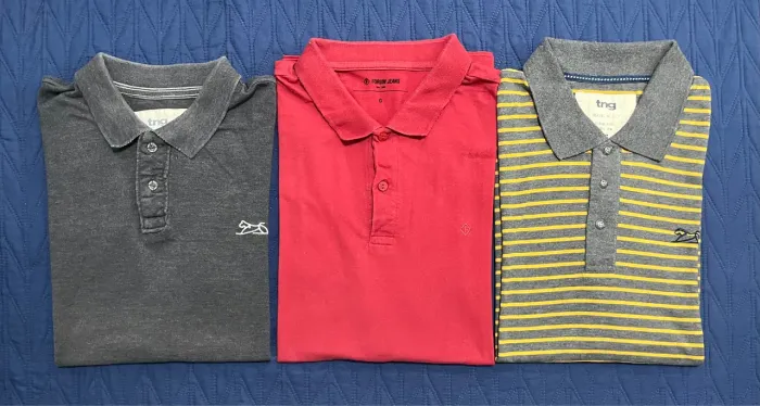 Kit com 3 Camisas Polo Tng e Forum Jeans (tam. G)