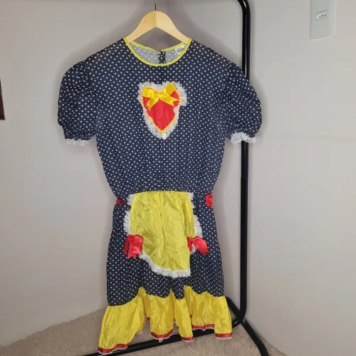 Vestido de chita festa junina julina adulto - Tamanho 44 - Com bombacha