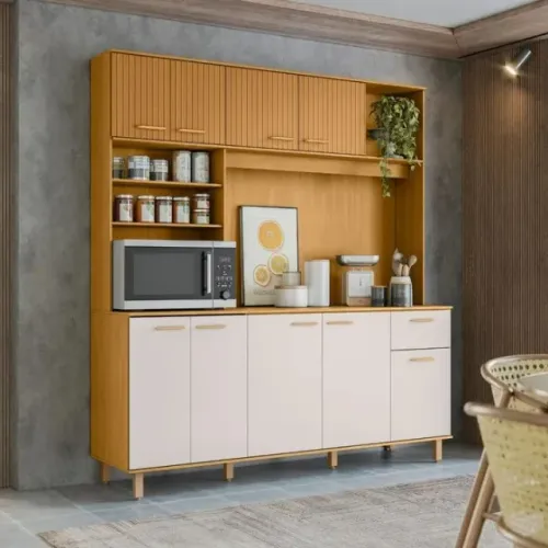 Cozinha Compacta Poliman Móveis Núria 9 Portas 1 Gaveta