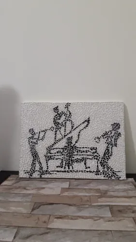 Quadro artesanal em mosaico, Músicos