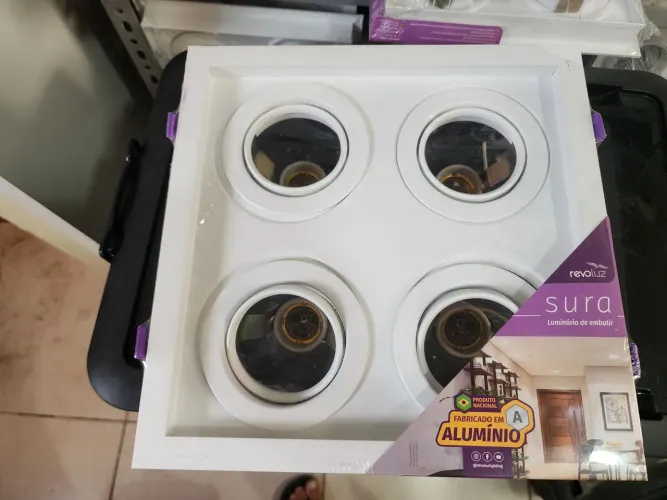 Luminária de embutir 2x2 PAR20 de Alumínio