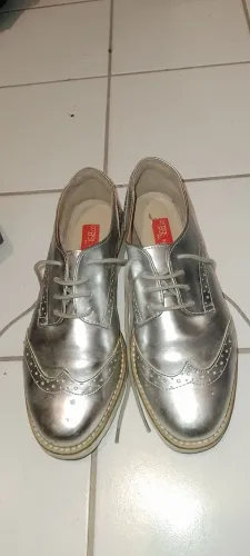Sapatos Oxford Prateados